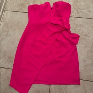DO+BE Vibrant Pink Strapless Dress with Bow